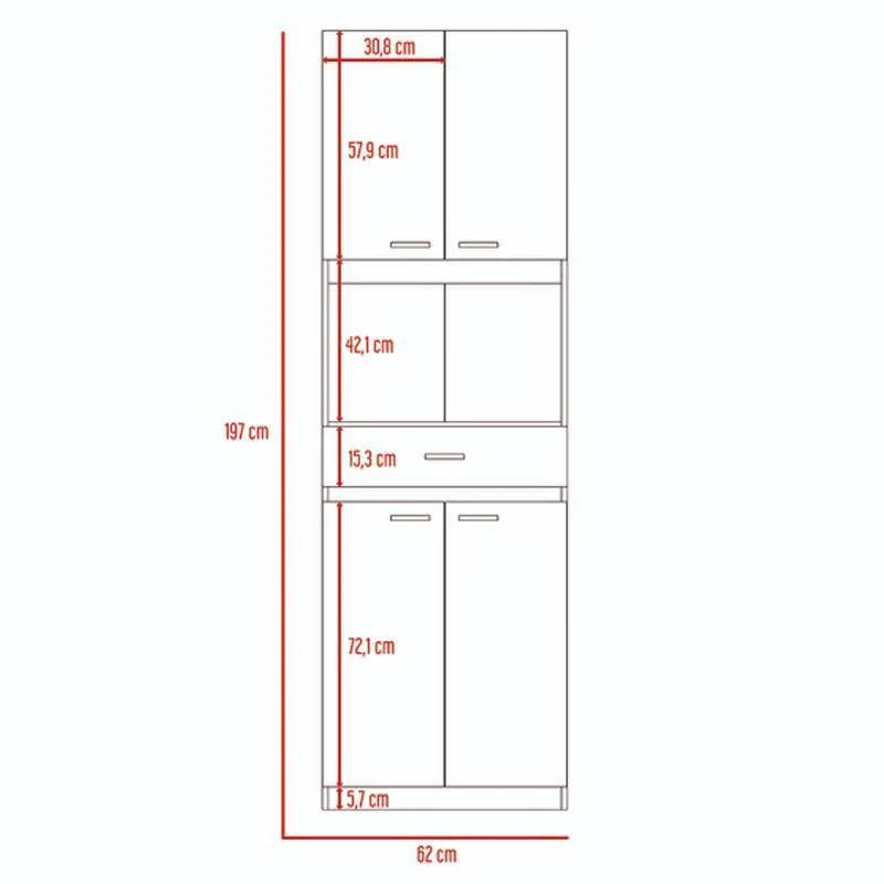 Combo para Cocina Deli, Wengue y Blanco, Incluye Módulo de Microondas y Gabinete Superior de Cocina