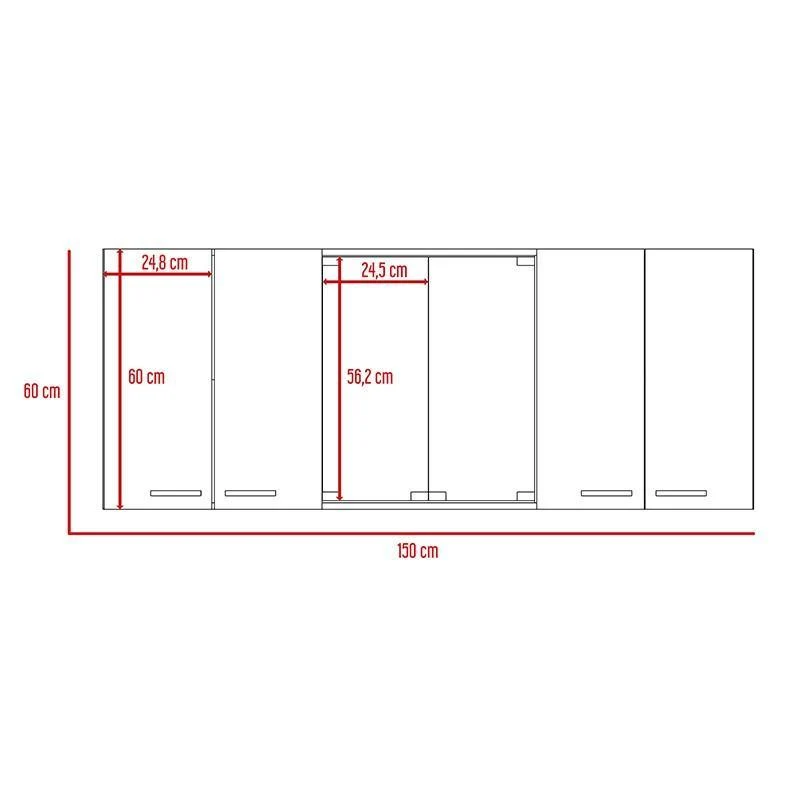 Combo para Cocina Estarlet, Wengue, Incluye Alacena y Mueble Superior de Cocina