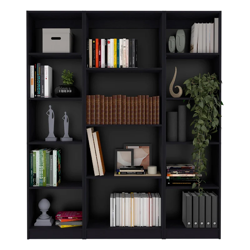 Combo de Bibliotecas Home, Wengue Incluye Tres Bibliotecas