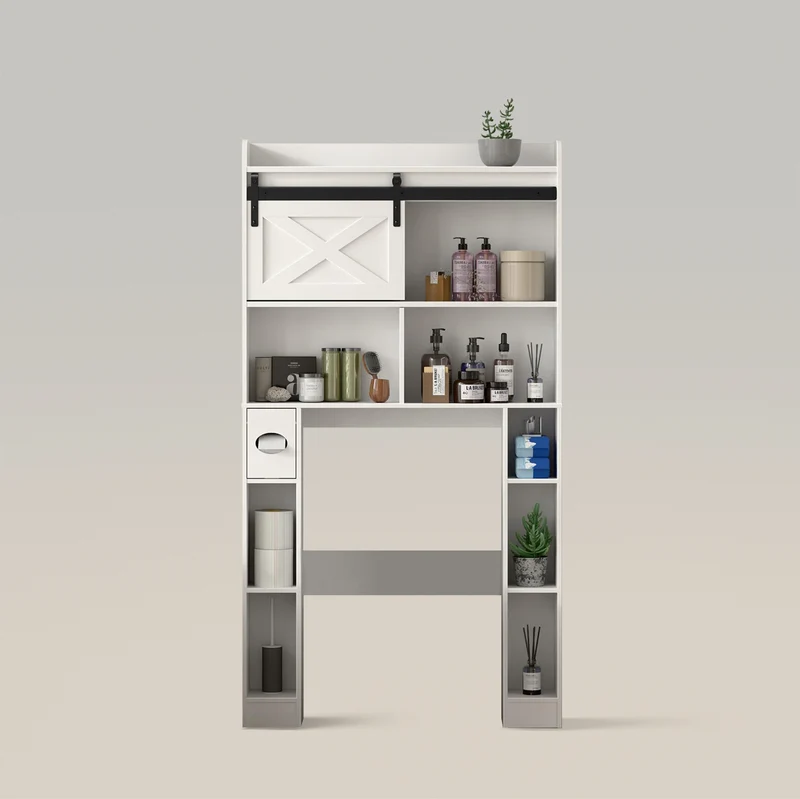 Bathroom Organizer with Shelves and Sliding Doors