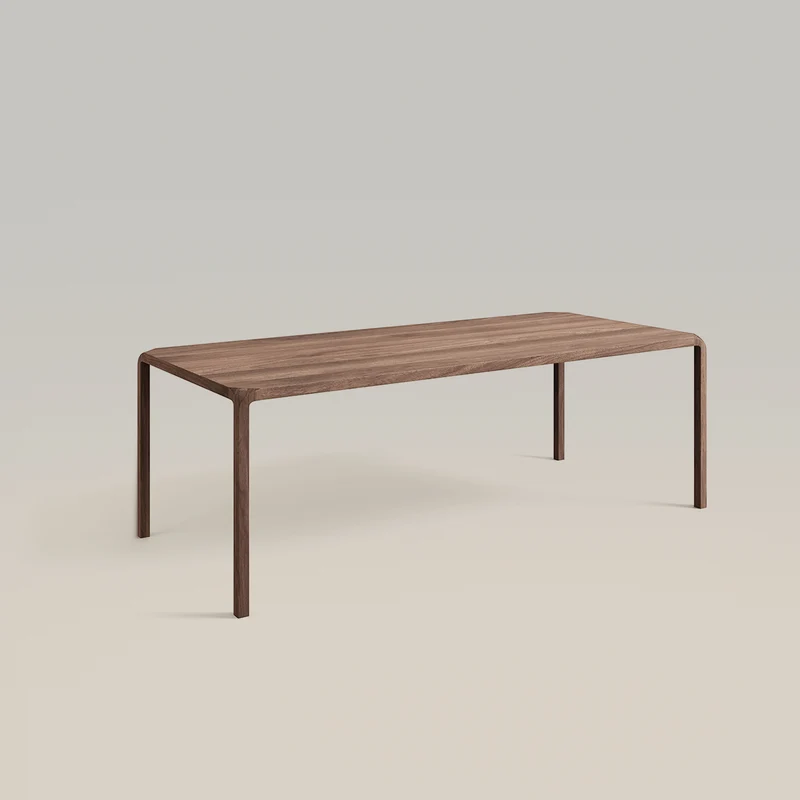 Retro Rectangular Dining Table with Polished Corners