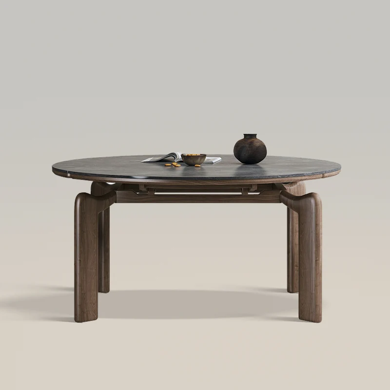 Expandable Dining Table with Thickened Wood Panels