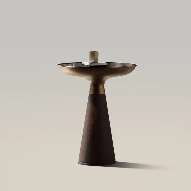 Luxury Side Table Corner Table with Wooden Base