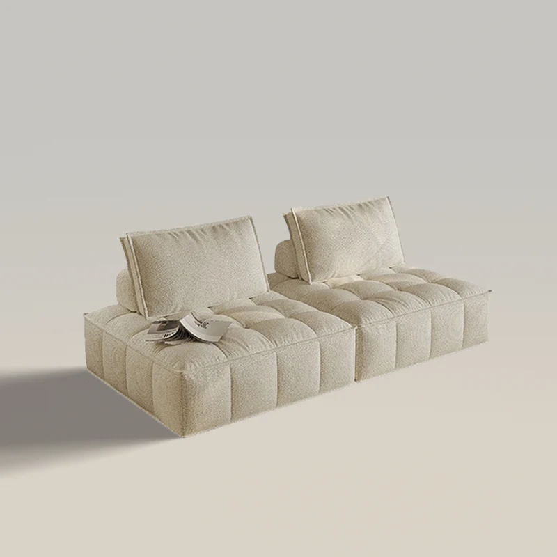Cotton And Linen Fabric Sofa, Single Double Block Combination