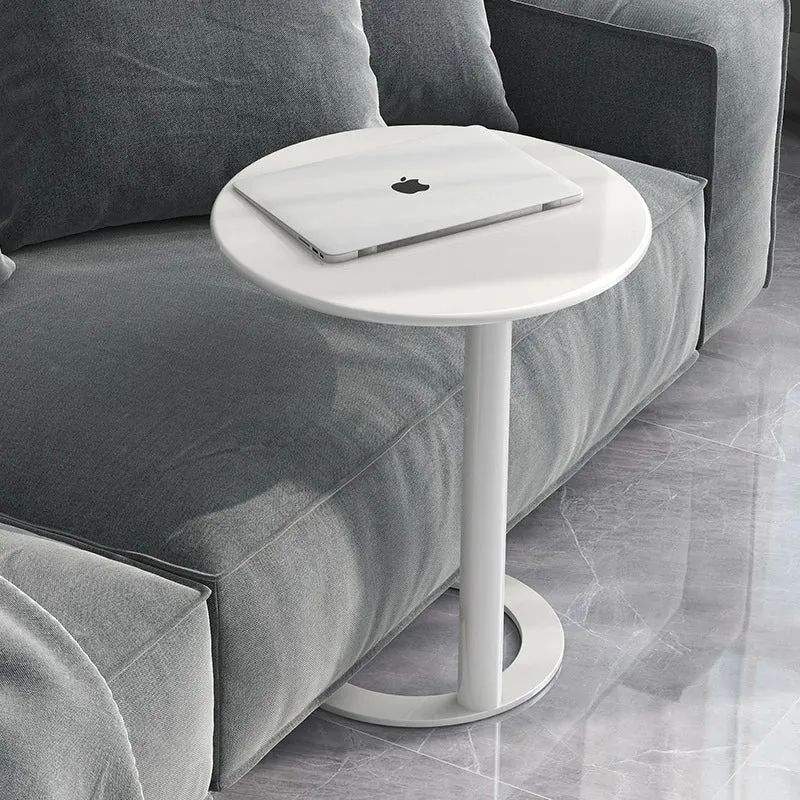 Contemporary Scandinavian Iron Round O-Shaped End Table 2-Tier For Living Room