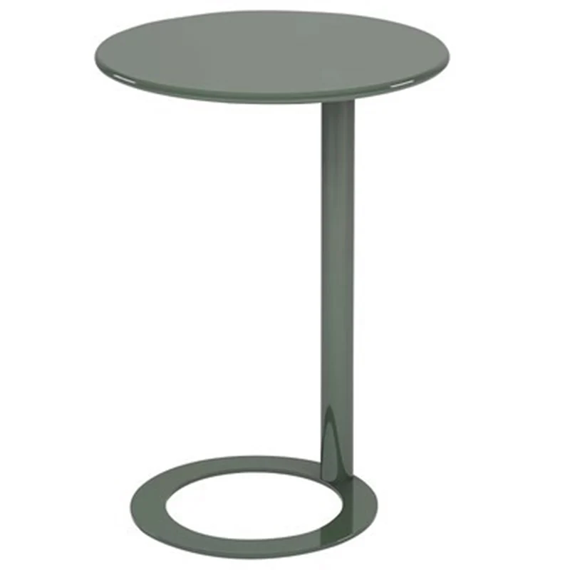 Contemporary Scandinavian Iron Round O-Shaped End Table 2-Tier For Living Room