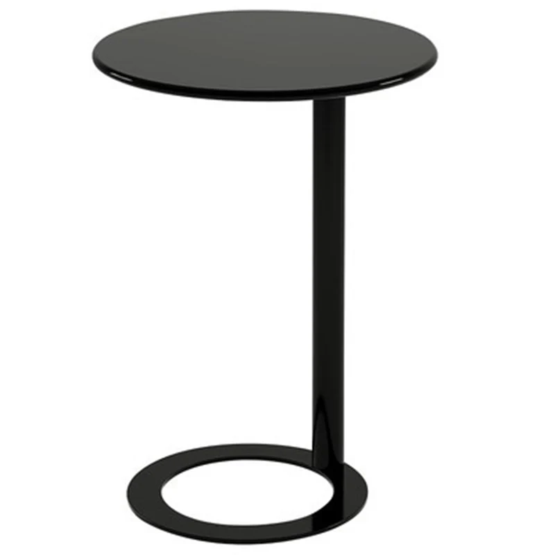 Contemporary Scandinavian Iron Round O-Shaped End Table 2-Tier For Living Room