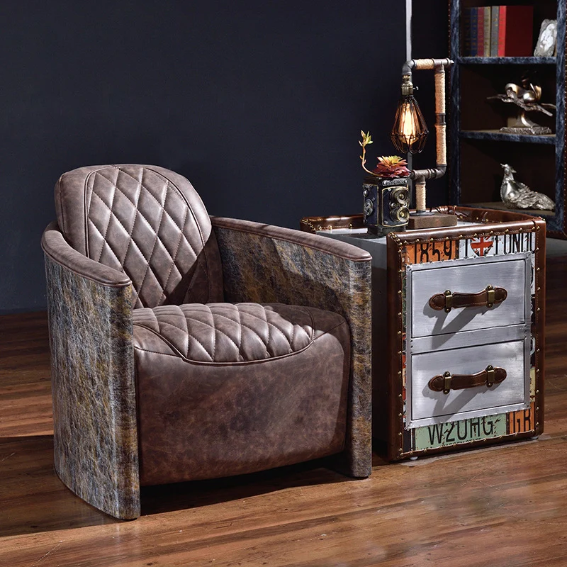 Traditional Vintage Wood PU Leather Cubic Book-Shape Side Table 2-Drawer For Living Room
