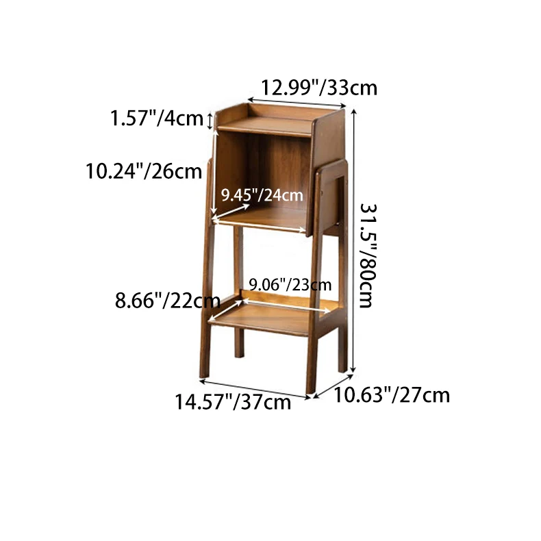 Traditional Japanese Square Bamboo Bookshelves 3/4/5 Tier For Living Room