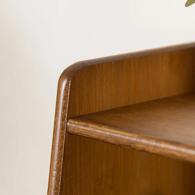 Traditional Japanese Square Bamboo Bookshelves 3/4/5 Tier For Living Room