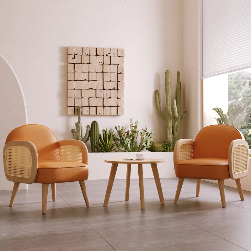 Contemporary Scandinavian Half Round Square Round Smooth Sherpa Fabric Faux Leather Solid Wood Accent Chair Backrest Armrest For Living Room