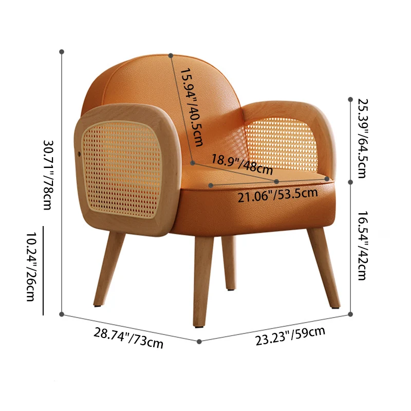 Contemporary Scandinavian Half Round Square Round Smooth Sherpa Fabric Faux Leather Solid Wood Accent Chair Backrest Armrest For Living Room