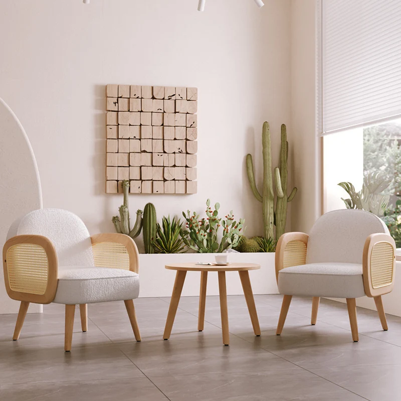 Contemporary Scandinavian Half Round Square Round Smooth Sherpa Fabric Faux Leather Solid Wood Accent Chair Backrest Armrest For Living Room