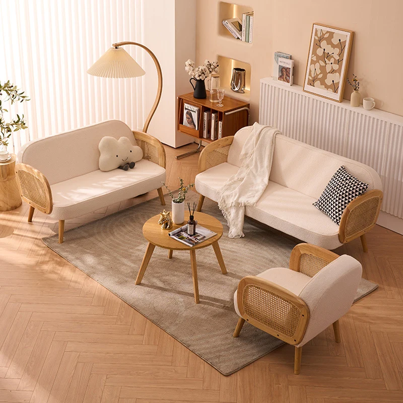 Modern Minimalist Half Round Curved Square Synthetic Fabric PU Leather Linen Oak Accent Chair Backrest Armrest For Living Room