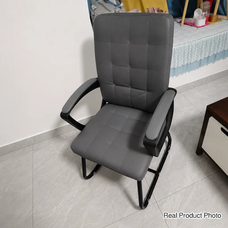 Modern Simplicity Rectangular PU Leather Carbon Steel Nylon Plywood Latex Desk Chair Backrest Armrest For Home Office