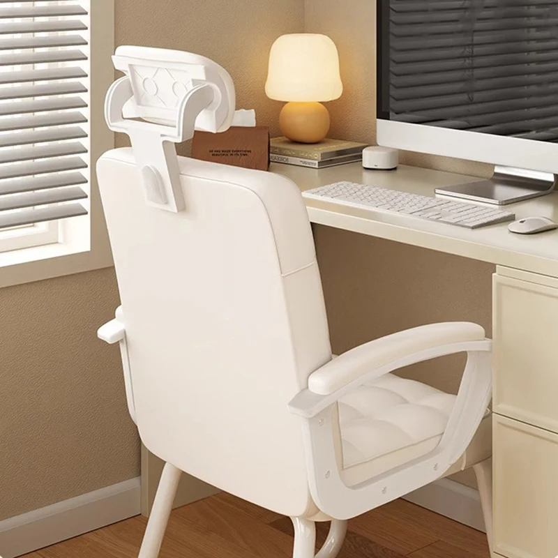 Modern Simplicity Rectangular PU Leather Carbon Steel Nylon Plywood Latex Desk Chair Backrest Armrest For Home Office