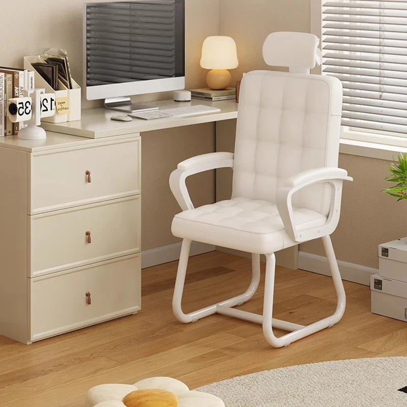 Modern Simplicity Rectangular PU Leather Carbon Steel Nylon Plywood Latex Desk Chair Backrest Armrest For Home Office
