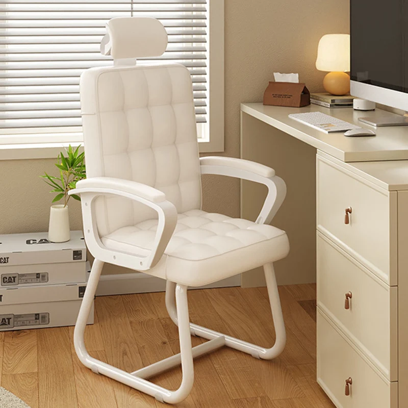 Modern Simplicity Rectangular PU Leather Carbon Steel Nylon Plywood Latex Desk Chair Backrest Armrest For Home Office