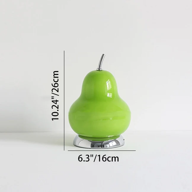 Contemporary Scandinavian Pear Glass Shade Iron USB Rechargeable LED Table Lamp For Bedroom