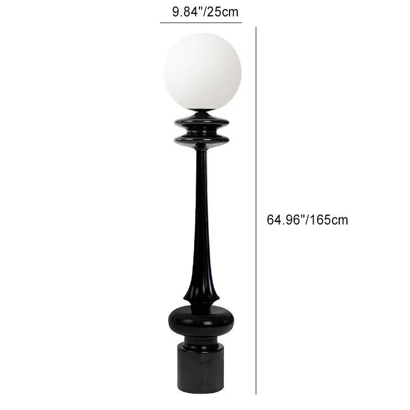 Traditional Vintage Column Resin Acrylic 1-Light Standing Floor Lamp For Living Room