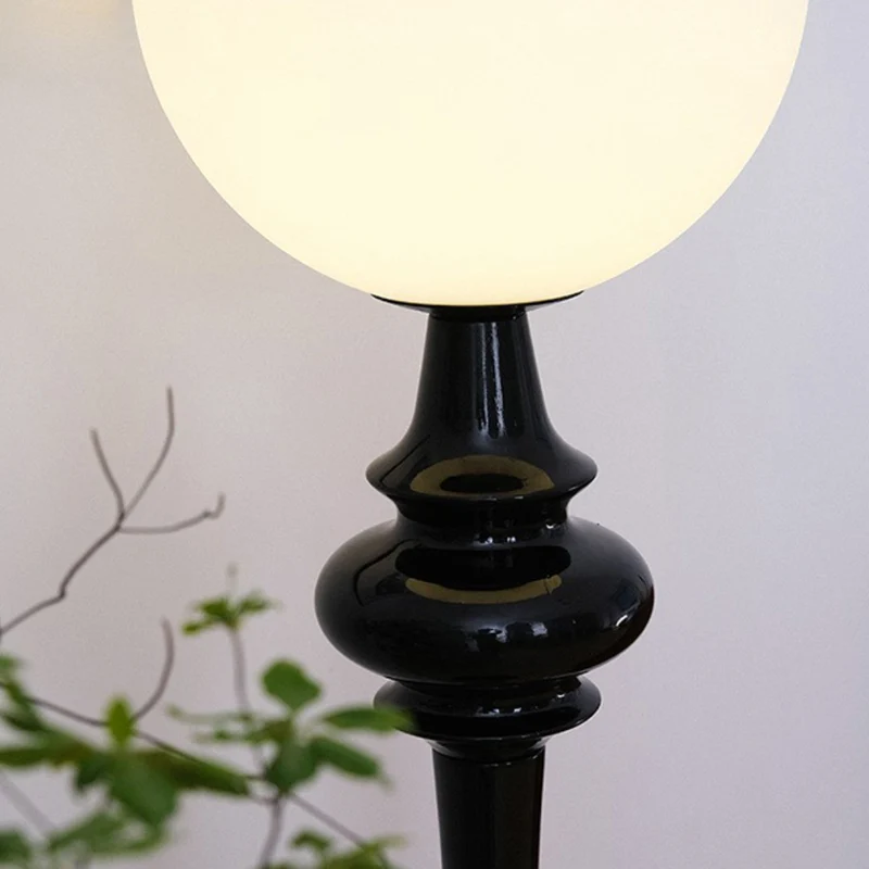 Traditional Vintage Column Resin Acrylic 1-Light Standing Floor Lamp For Living Room