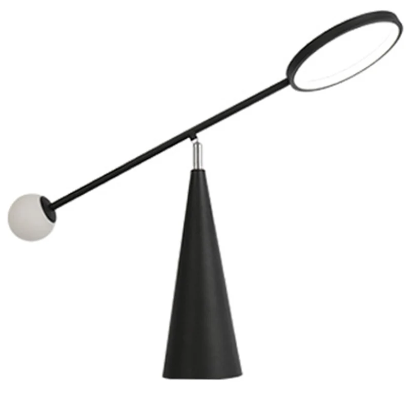 Contemporary Scandinavian Cone Metal Glass Silicone LED Table Lamp For Bedroom
