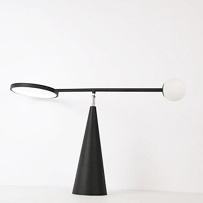Contemporary Scandinavian Cone Metal Glass Silicone LED Table Lamp For Bedroom
