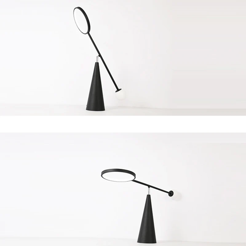 Contemporary Scandinavian Cone Metal Glass Silicone LED Table Lamp For Bedroom