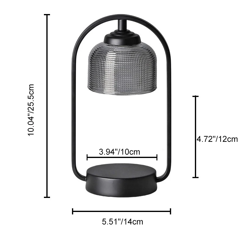 Contemporary Nordic Round Iron Base Semicircular Glass Lampshade 1 - Light Melting Wax Table Lamp For Bedroom
