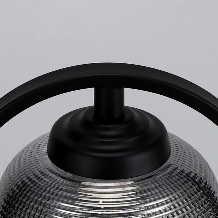 Contemporary Nordic Round Iron Base Semicircular Glass Lampshade 1 - Light Melting Wax Table Lamp For Bedroom