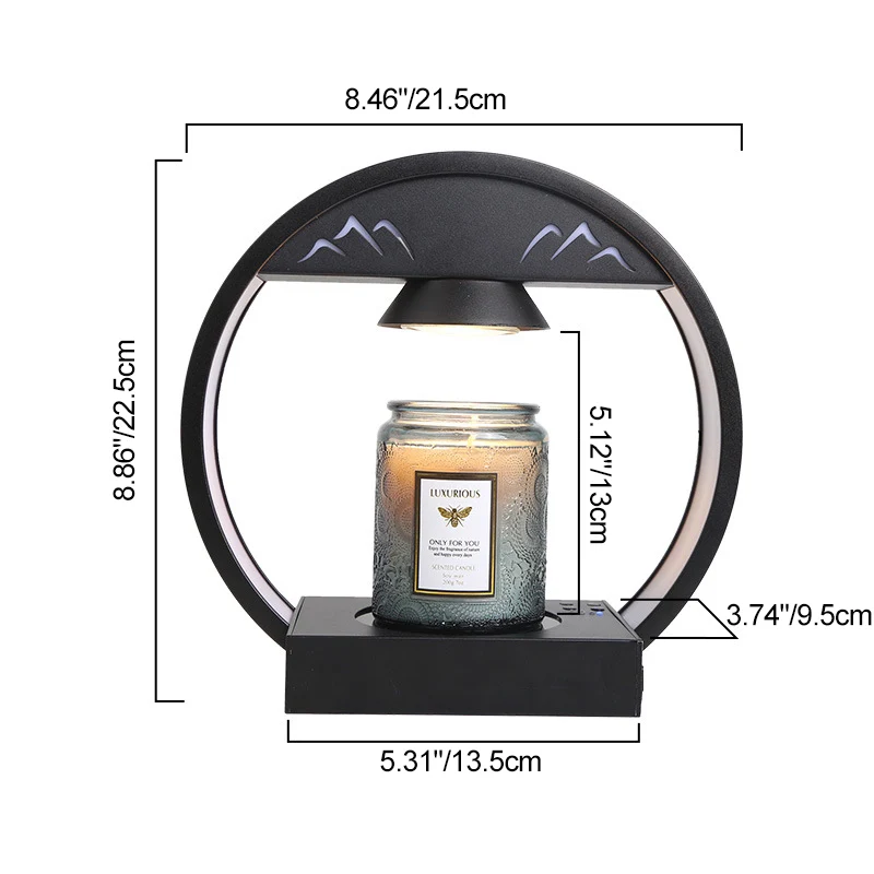 Contemporary Simplicity Round Tempered Glass Base Aluminum Lampshade 1 - Light Melting Wax Table Lamp For Bedroom