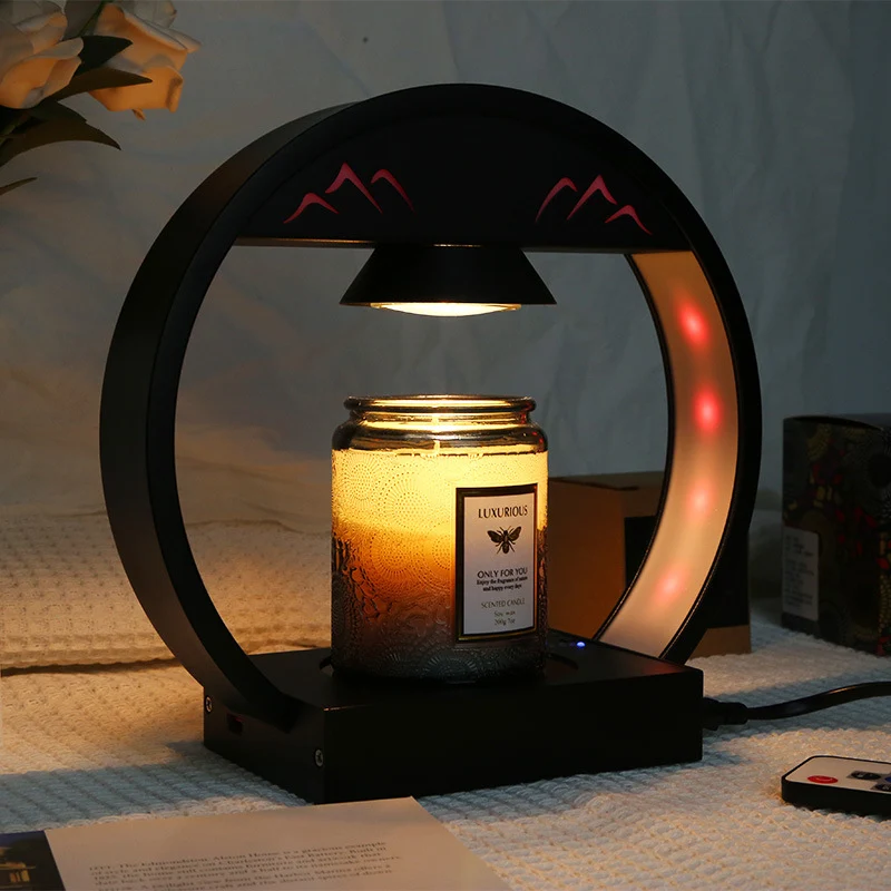 Contemporary Simplicity Round Tempered Glass Base Aluminum Lampshade 1 - Light Melting Wax Table Lamp For Bedroom