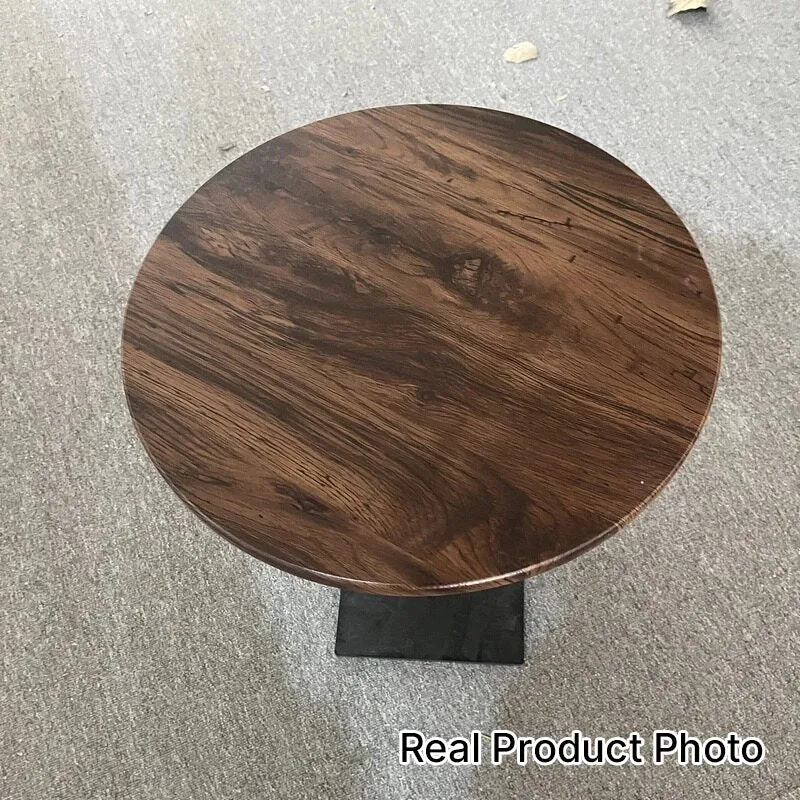 Contemporary Nordic Round Medium Density Fiberboard Glass Acrylic Microcrystalline Stone Carbon Steel Marble End Table 2 - Tier For Living Room