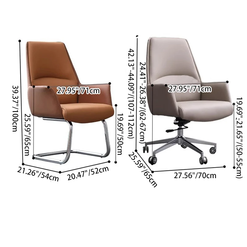Modern Minimalist Square Faux Leather Carbon Steel Swivel Height Adjustable Desk Chair Backrest Casters For Home Office