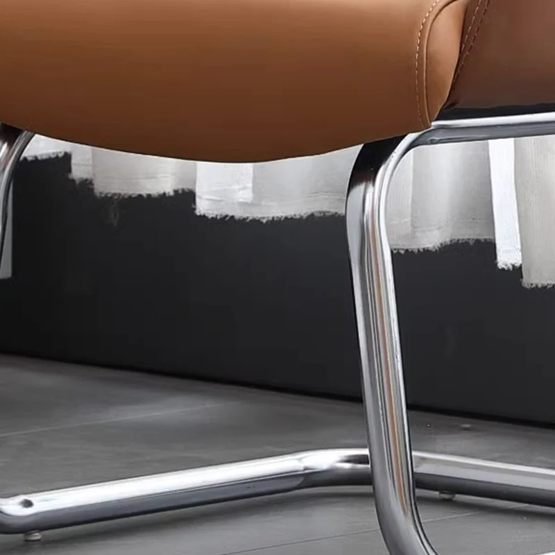 Modern Minimalist Square Faux Leather Carbon Steel Swivel Height Adjustable Desk Chair Backrest Casters For Home Office