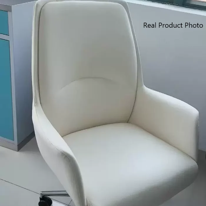 Modern Minimalist Square Faux Leather Carbon Steel Swivel Height Adjustable Desk Chair Backrest Casters For Home Office