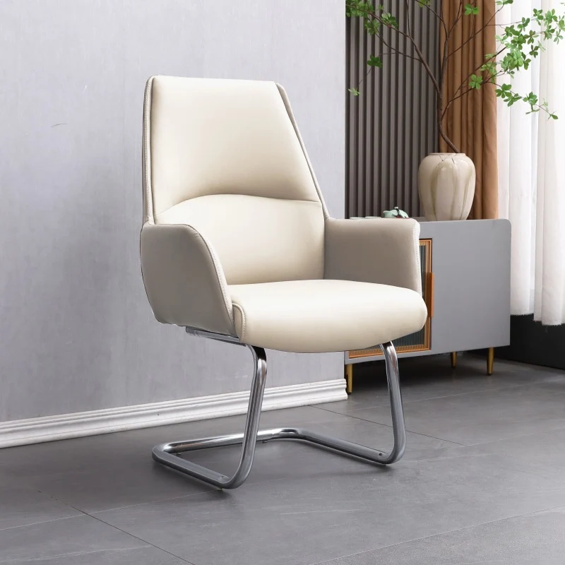 Modern Minimalist Square Faux Leather Carbon Steel Swivel Height Adjustable Desk Chair Backrest Casters For Home Office