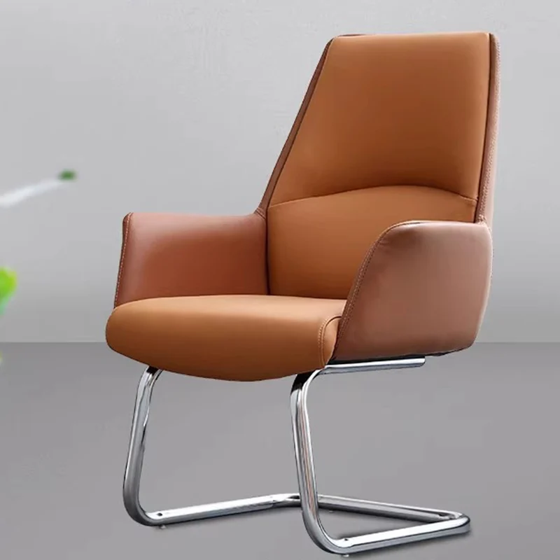 Modern Minimalist Square Faux Leather Carbon Steel Swivel Height Adjustable Desk Chair Backrest Casters For Home Office