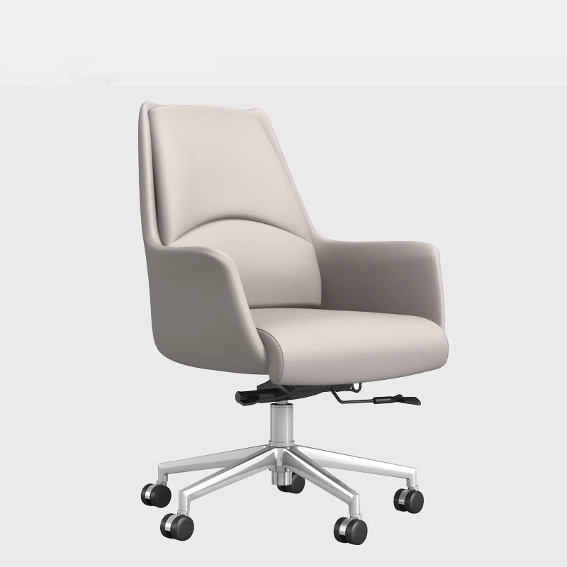 Modern Minimalist Square Faux Leather Carbon Steel Swivel Height Adjustable Desk Chair Backrest Casters For Home Office