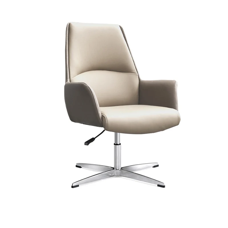 Modern Minimalist Square Faux Leather Carbon Steel Swivel Height Adjustable Desk Chair Backrest Casters For Home Office