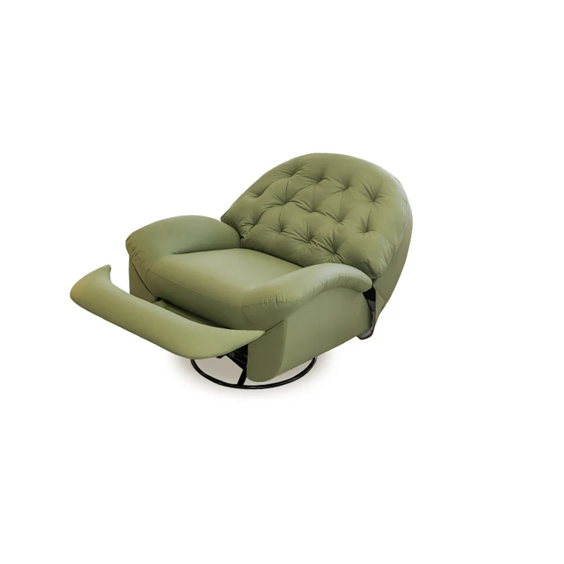 Contemporary Scandinavian Tufted Faux Leather Upholstered Carbon Steel Pine Wood Accent Chair Backrest For Living Room