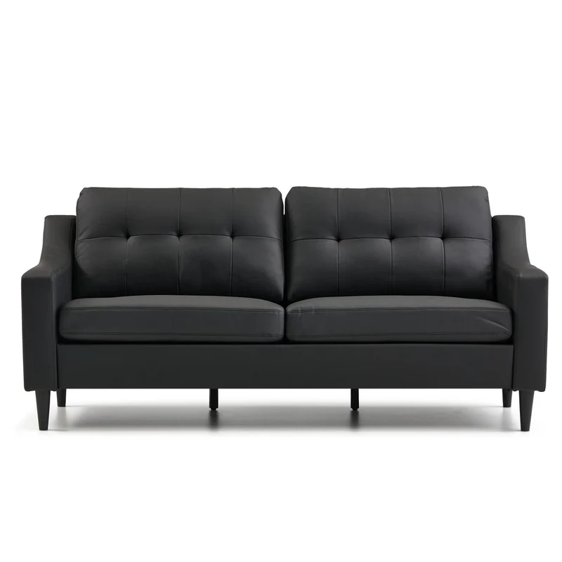 Weekender Bingham Sofa- Faux Leather Black