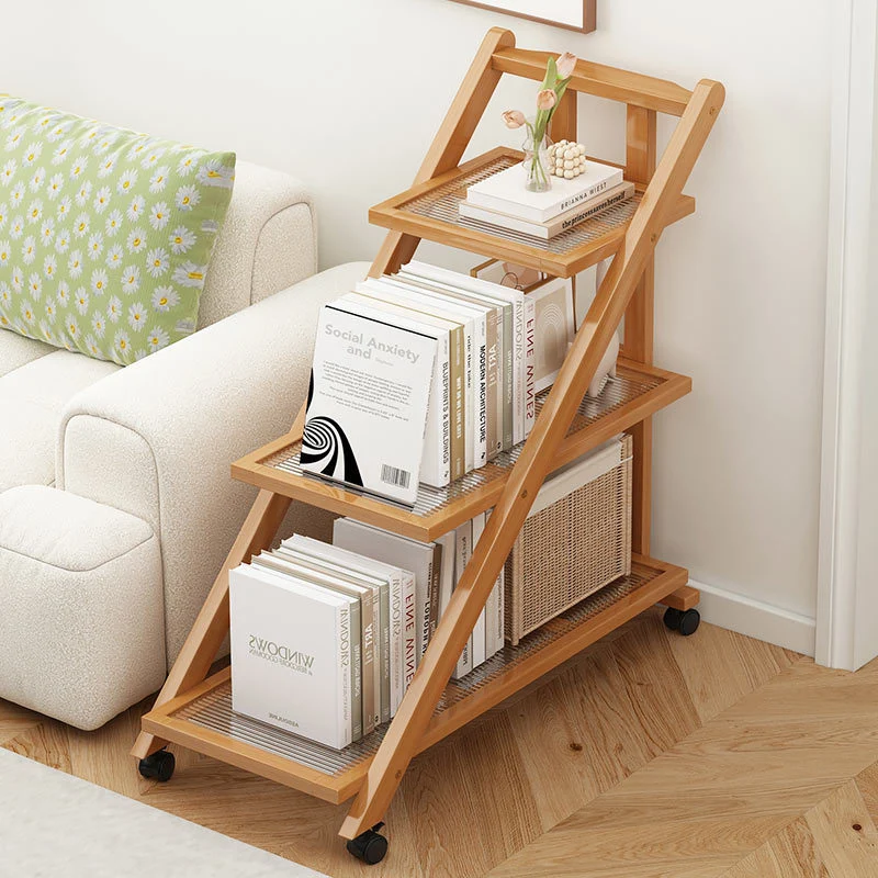 Modern Minimalist Removable Nanzhu Acrylic ABS Bookshelf End Table 2/3 Tier For Living Room