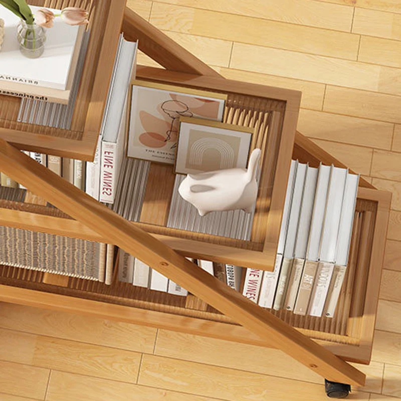 Modern Minimalist Removable Nanzhu Acrylic ABS Bookshelf End Table 2/3 Tier For Living Room