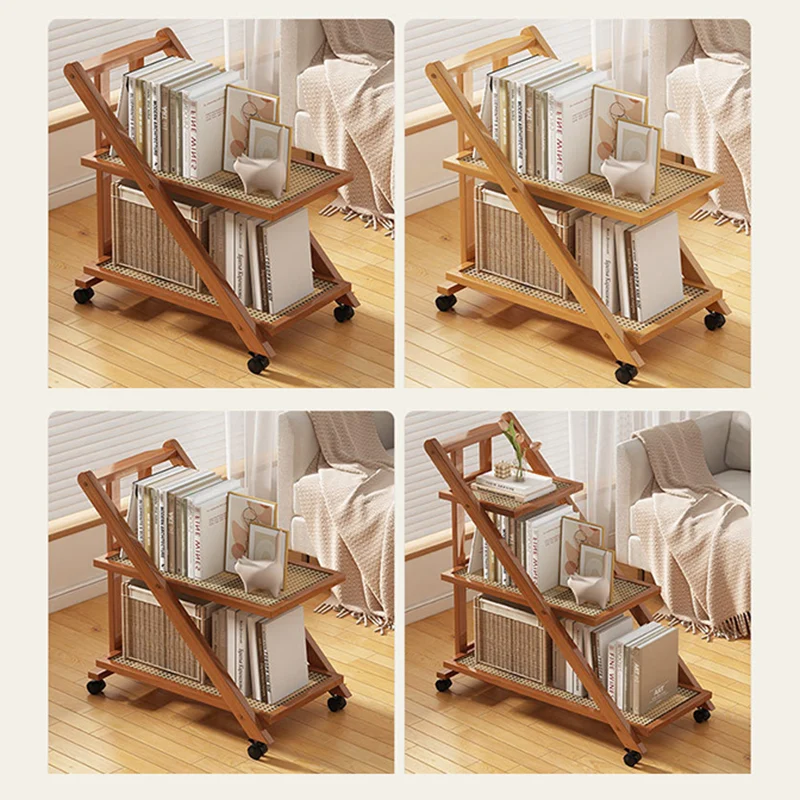 Modern Minimalist Removable Nanzhu Acrylic ABS Bookshelf End Table 2/3 Tier For Living Room