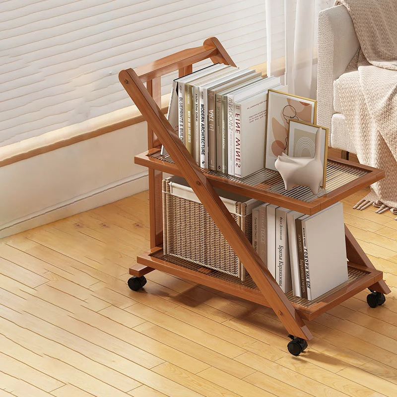 Modern Minimalist Removable Nanzhu Acrylic ABS Bookshelf End Table 2/3 Tier For Living Room