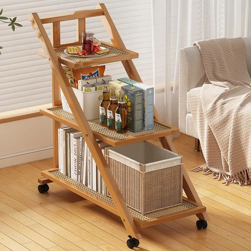 Modern Minimalist Removable Nanzhu Acrylic ABS Bookshelf End Table 2/3 Tier For Living Room