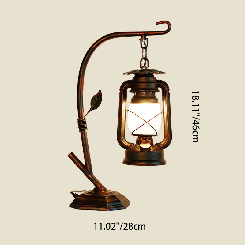 Contemporary Industrial Oval Iron Glass 1-Light Table Lamp For Living Room