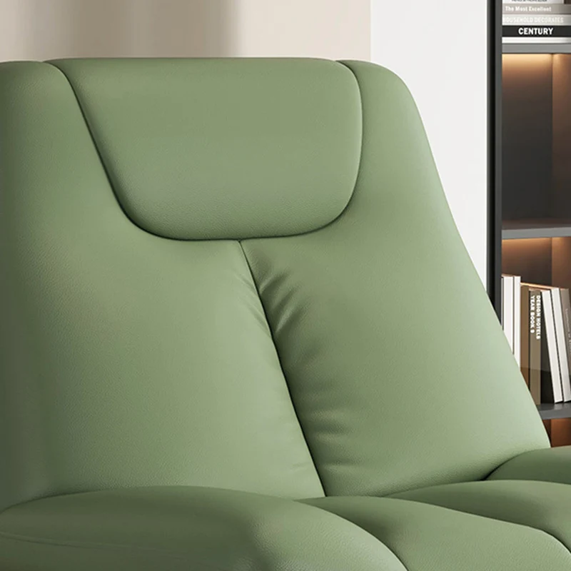 Contemporary Scandinavian Faux Leather Upholstered Carbon Steel Swivel Accent Chair Backrest For Living Room