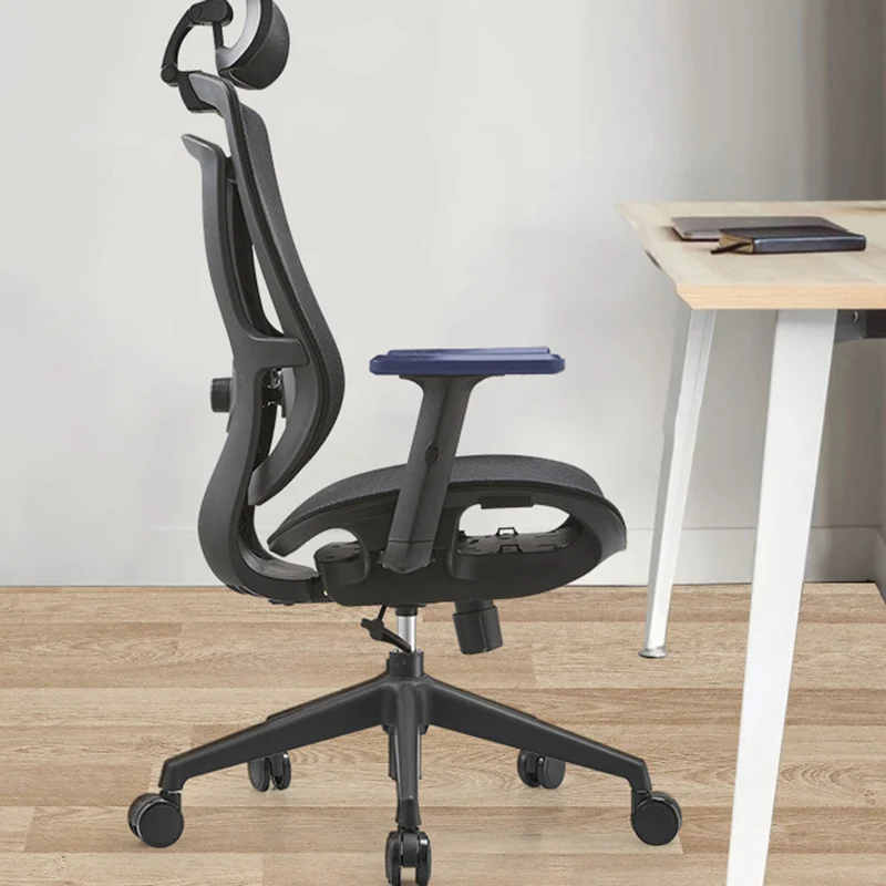 Modern Simplicity Curved Trapezoidal Comfortable Mesh Sponge Metal Desk Chair Armrest Headrest Reclining For Home Office